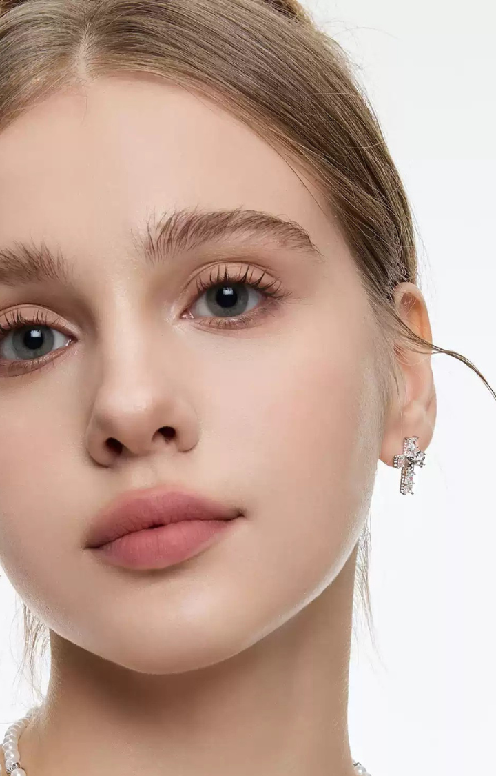 SILENT SIN CROSS STUD EARRINGS