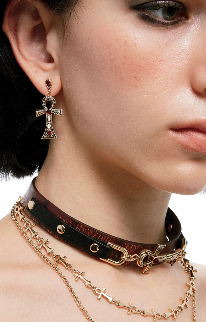 ANKH BLOOD DROP EARRINGS