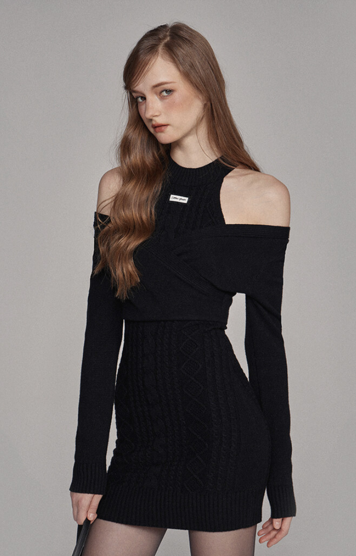 MIDNIGHT CROSSED INTENTIONS KNIT DRESS