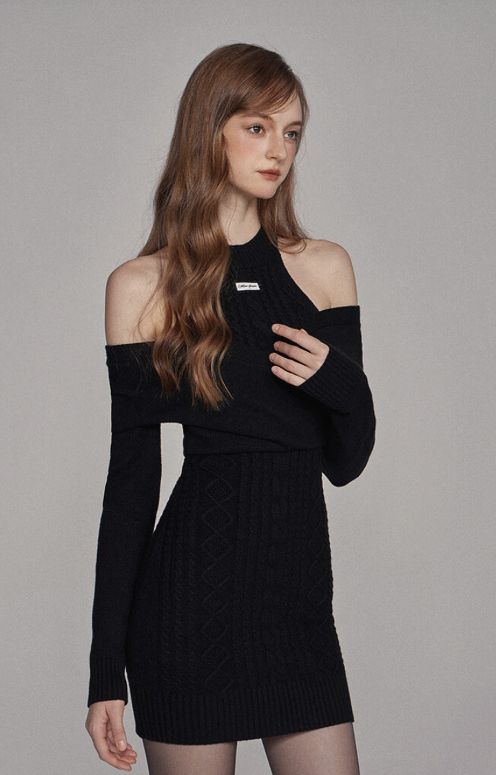 MIDNIGHT CROSSED INTENTIONS KNIT DRESS