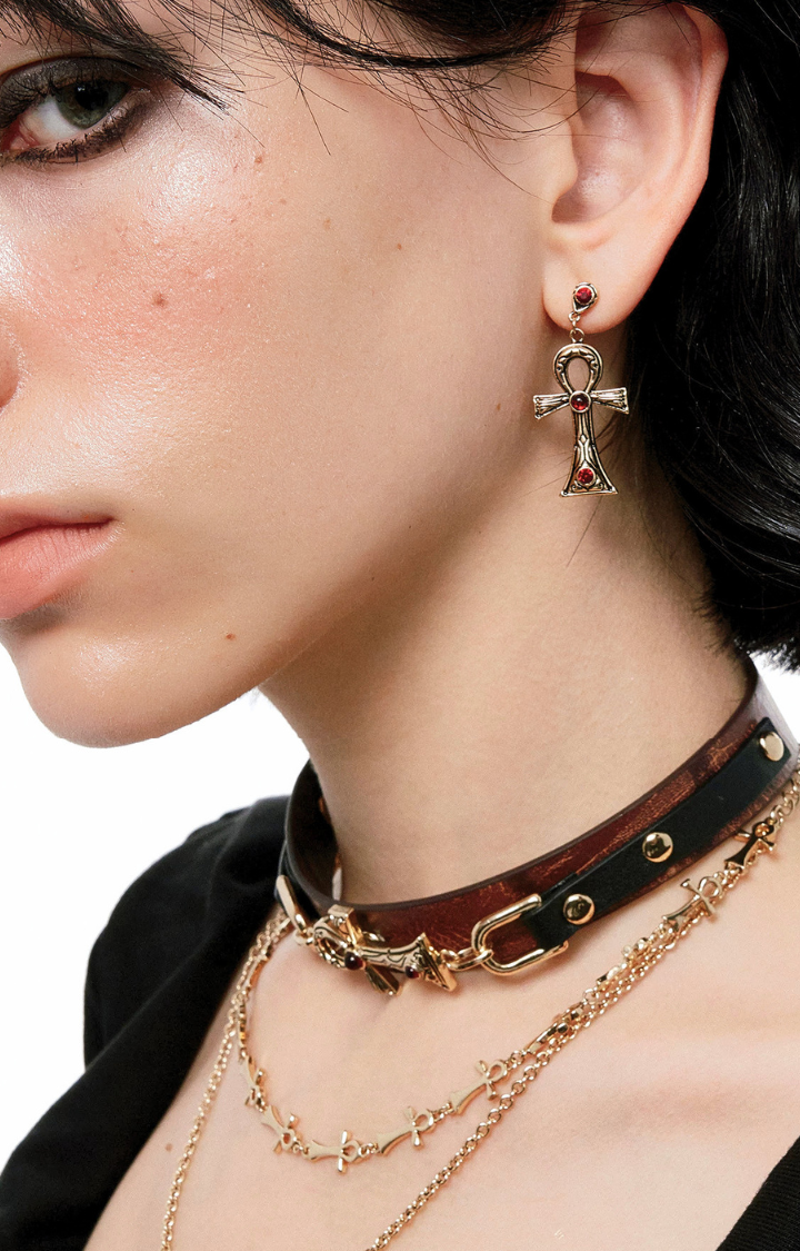 ANKH BLOOD DROP EARRINGS