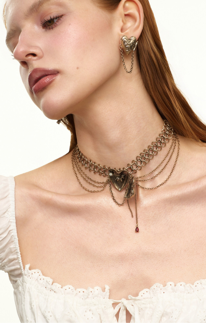 SAINTED LOCKET CHAIN CHOKER