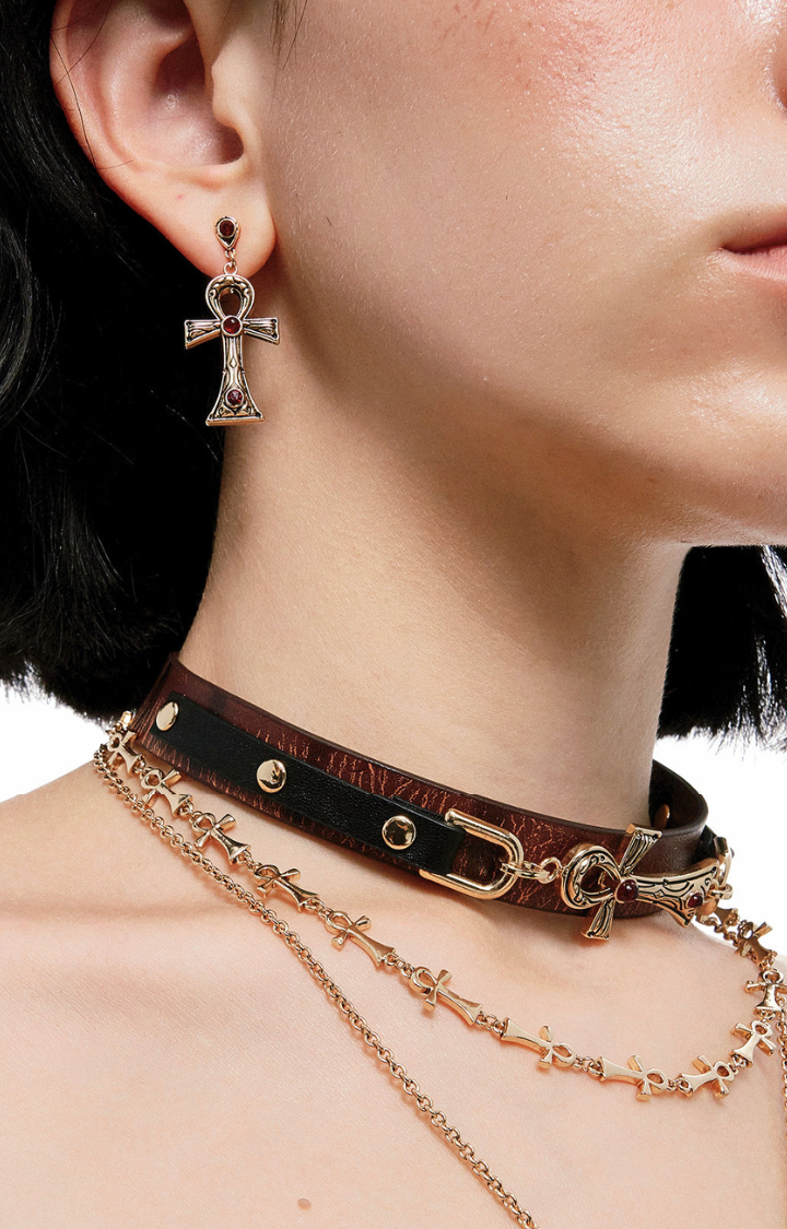 ANKH BLOOD DROP EARRINGS