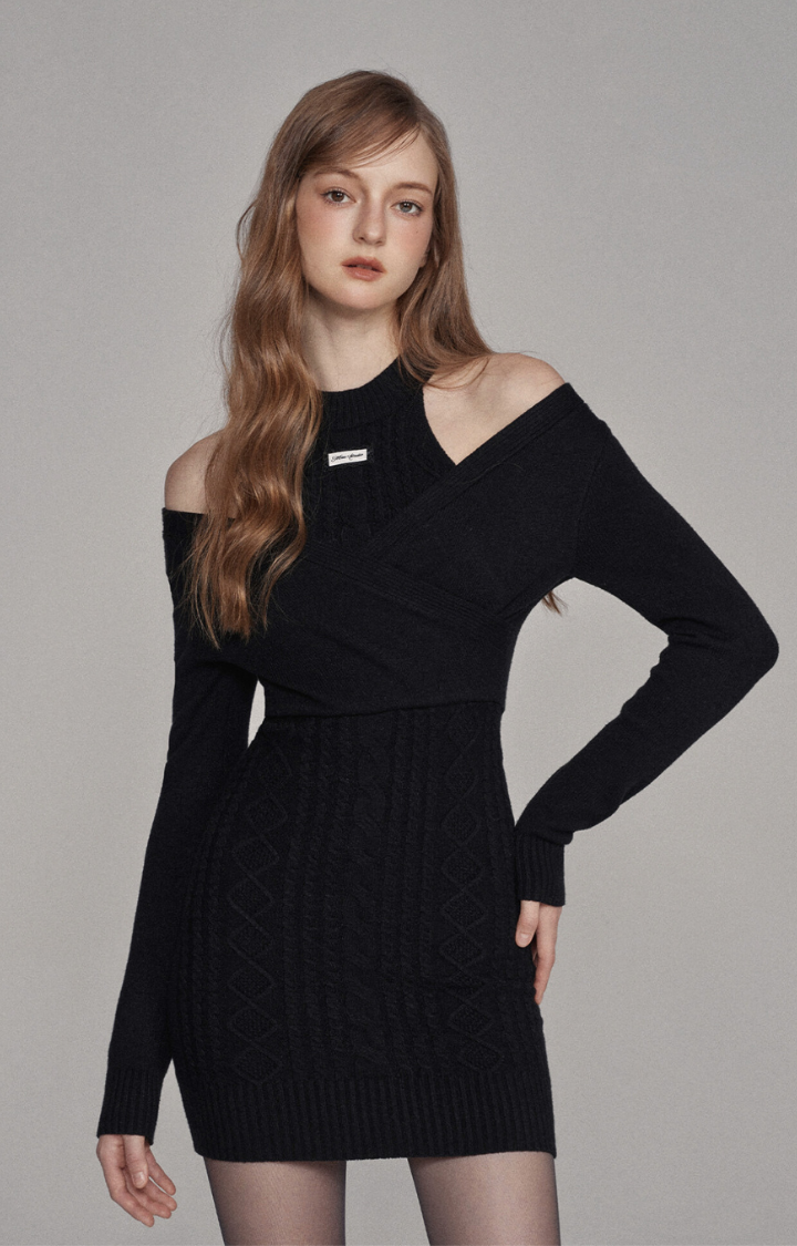 MIDNIGHT CROSSED INTENTIONS KNIT DRESS