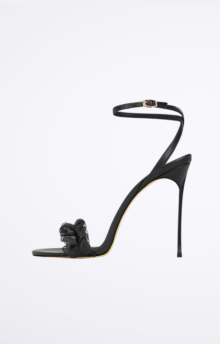 FRILL WHISPER HEELS BLACK