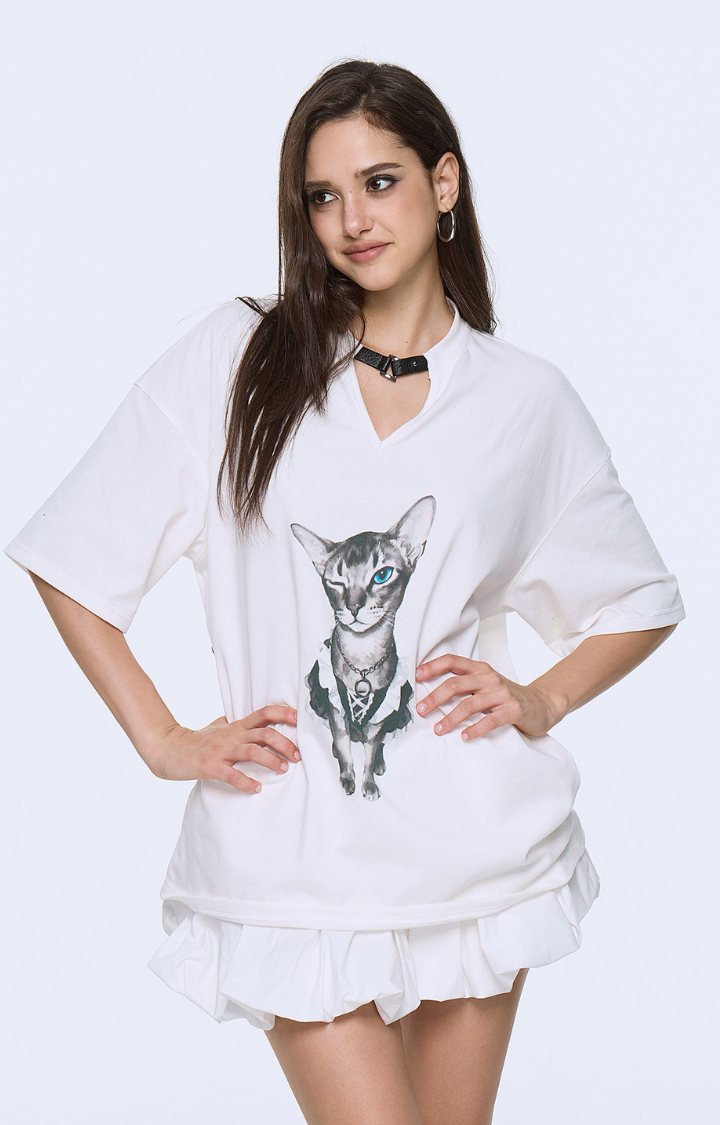 CATSAINT LACE-BACK TEE