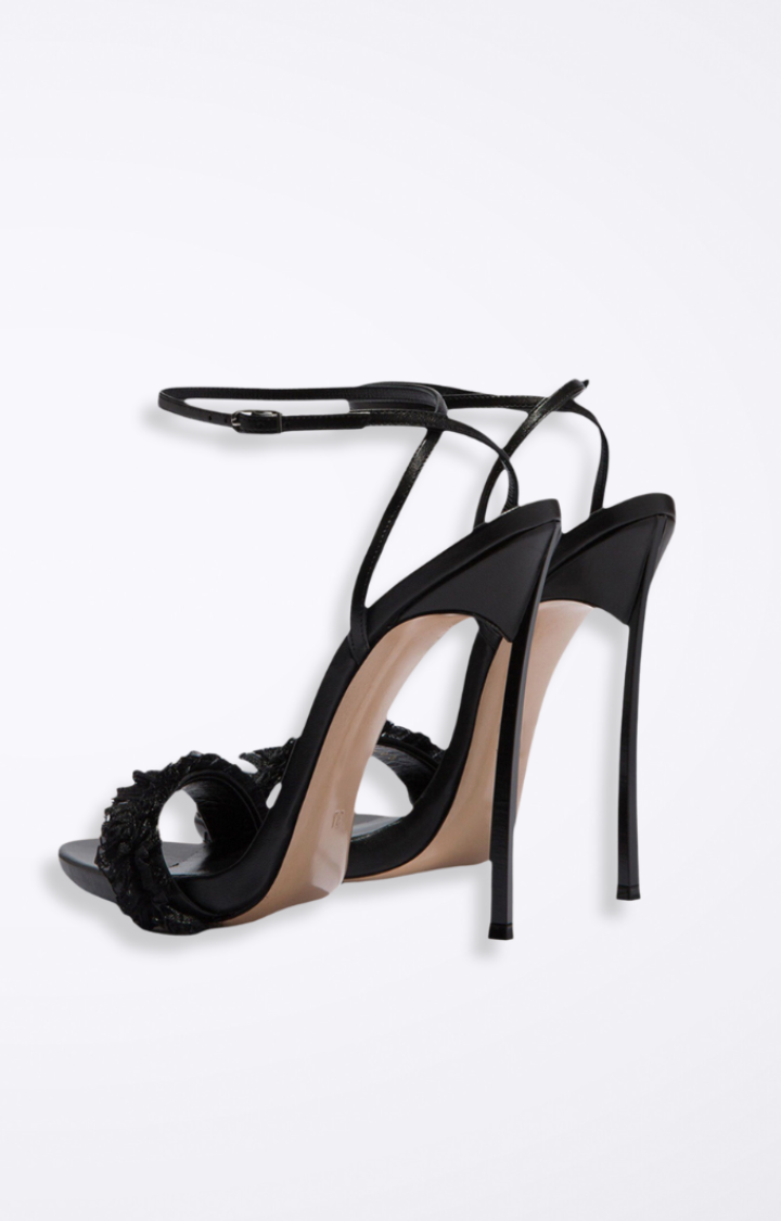 FRILL WHISPER HEELS BLACK