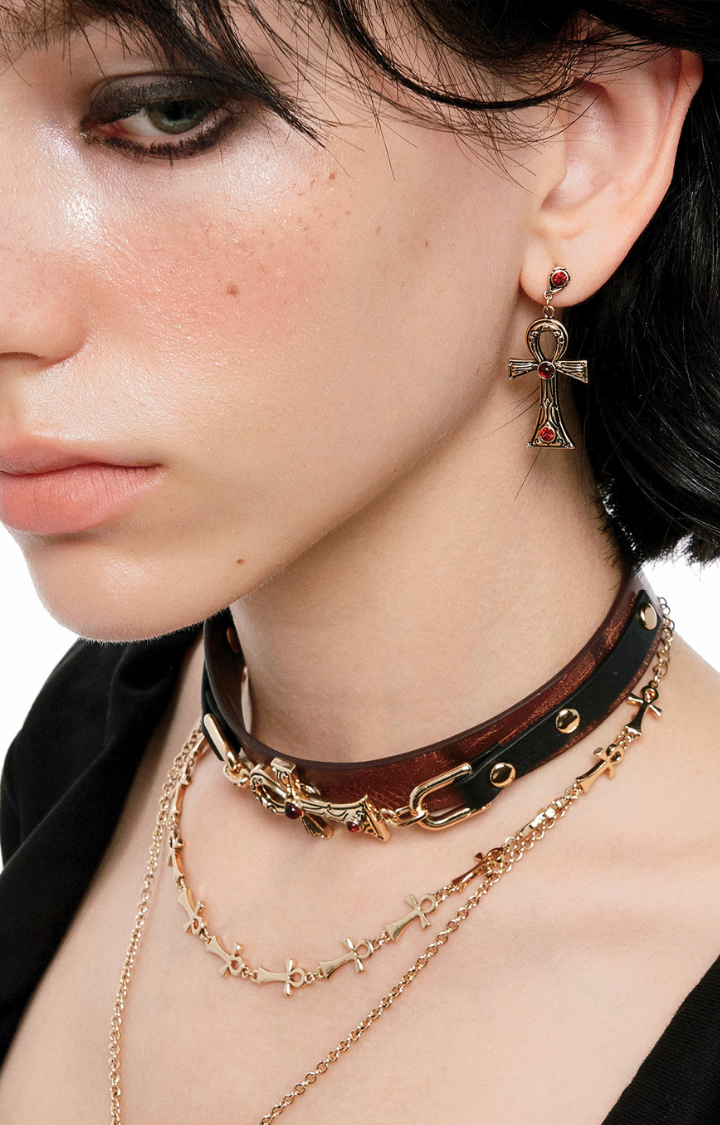 ANKH BLOOD DROP EARRINGS