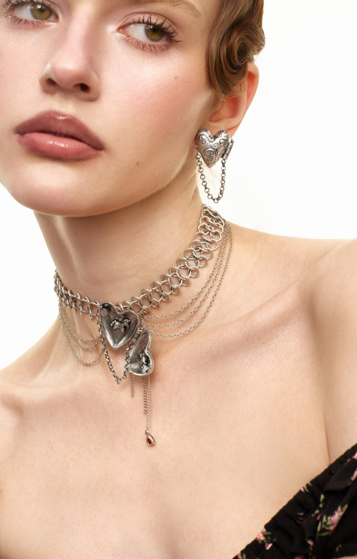 SAINTED LOCKET CHAIN EARRINGS