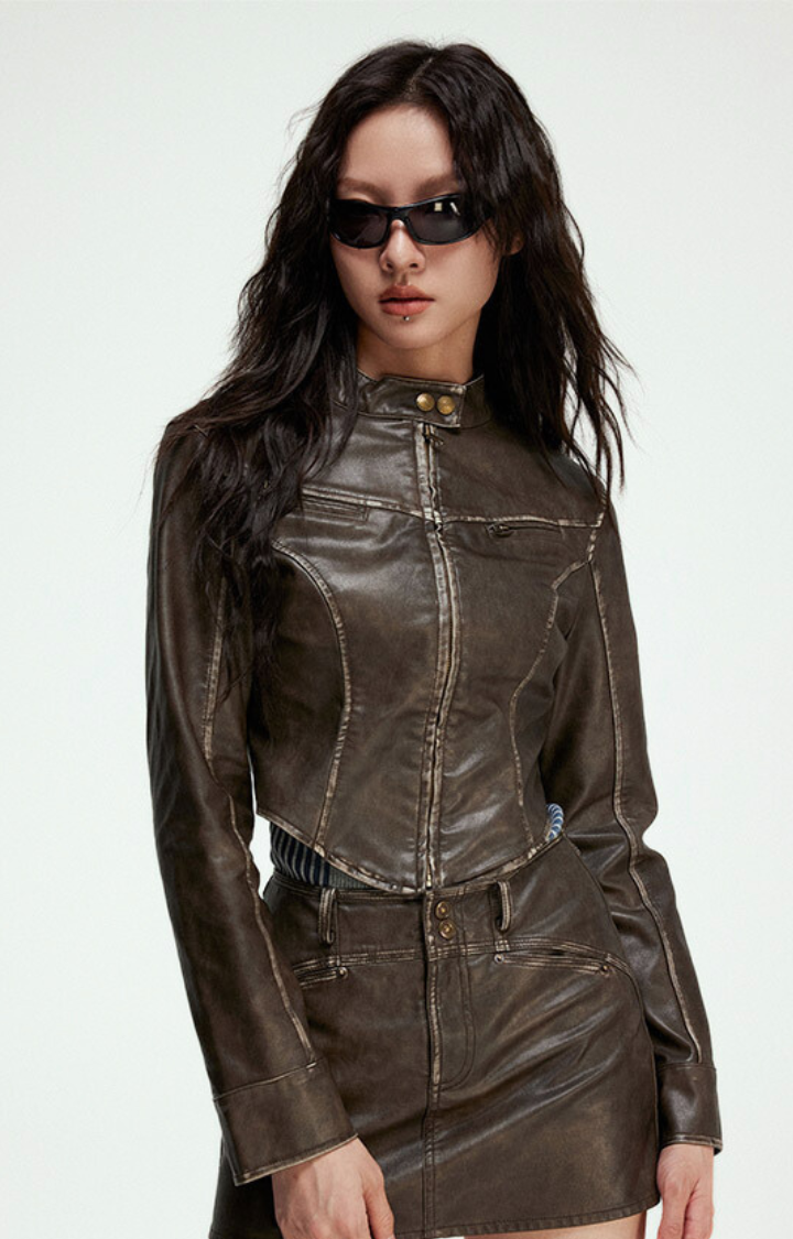 RUST CHAOS CROPPED JACKET