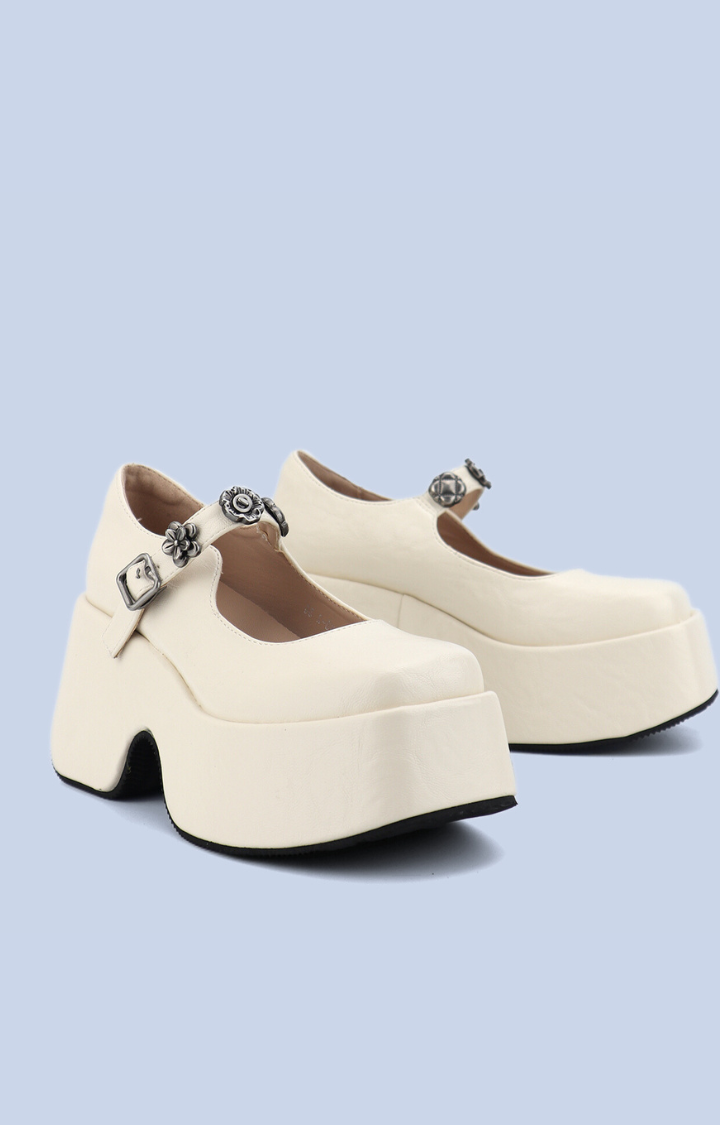POISON CHARM MARY JANES – BONE COWHIDE