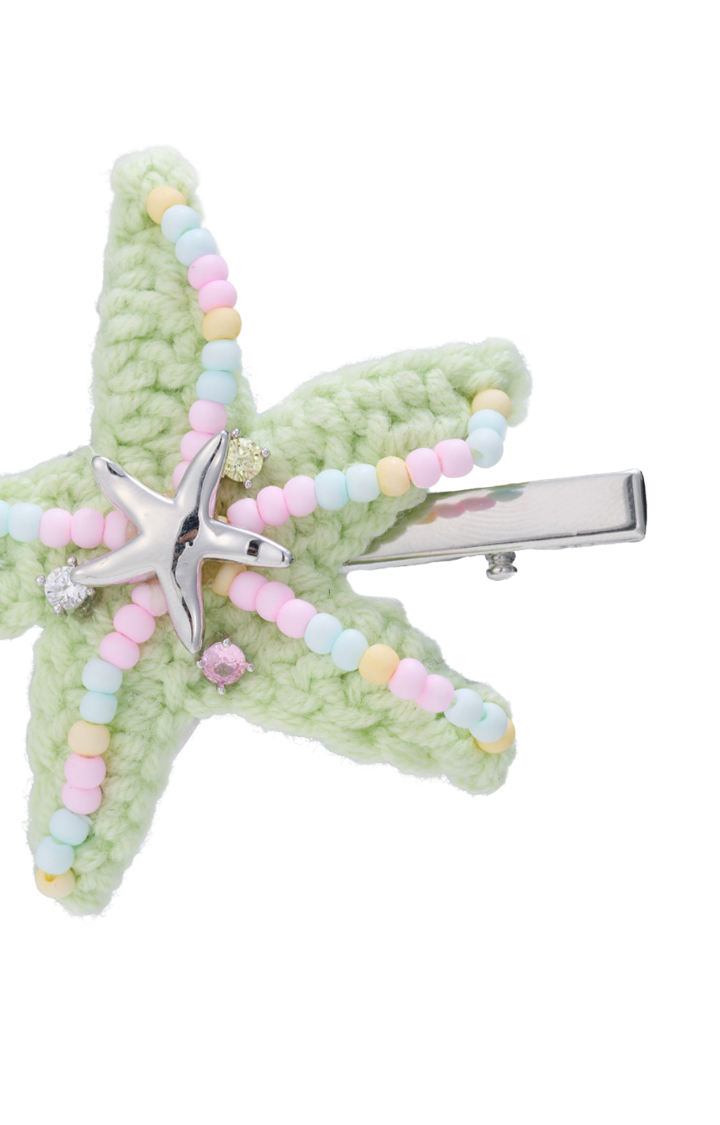 STARLIT SHELL HAIR CLIP - BLUE / MINT