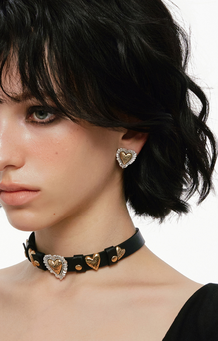 FIREWORK HEART STUD EARRINGS