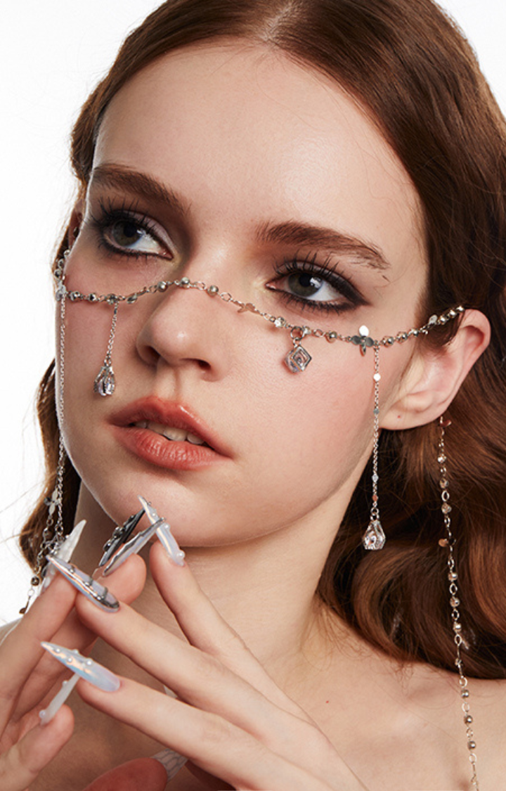 SILVER TEARS FACE CHAIN