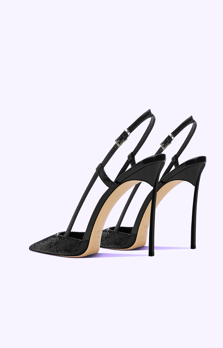 GLITTER BRAT STARLIGHT SLINGBACK STILETTOS IN MIDNIGHT REBELLION