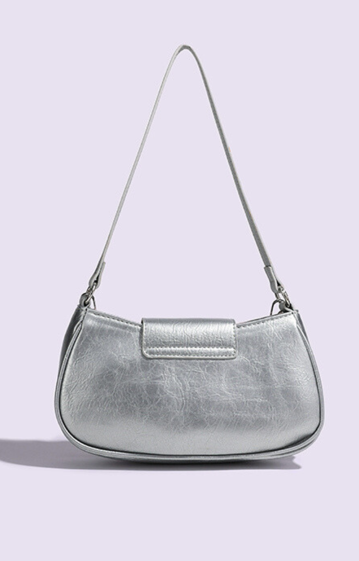 HEART LOCK CHAIN SHOULDER BAG - MISTY BLUSH