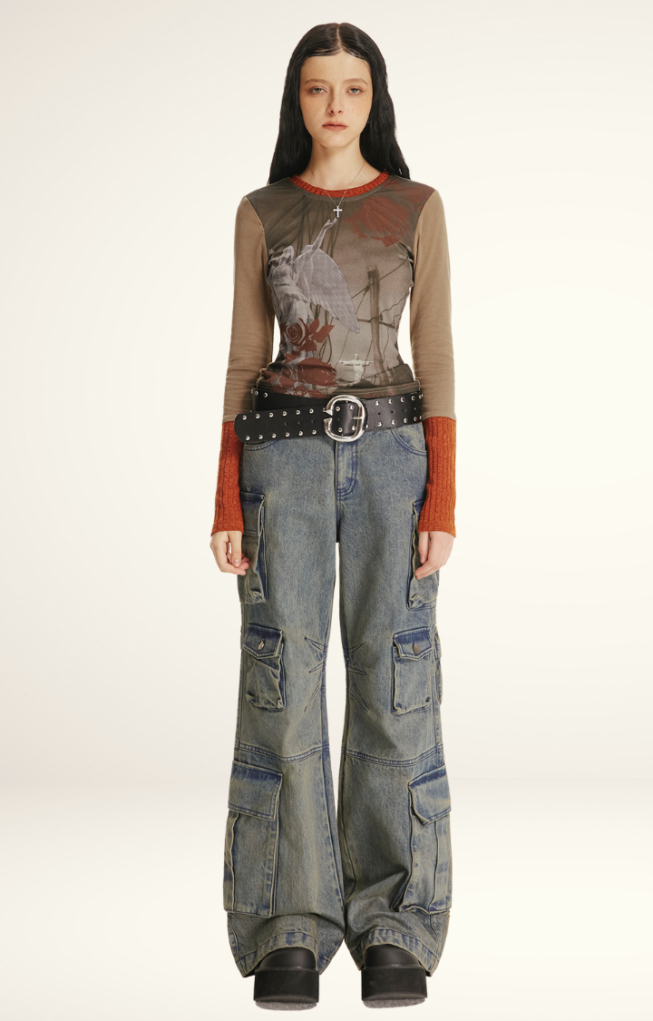 MIDNIGHT UTILITY MULTI-POCKET WASHED JEANS