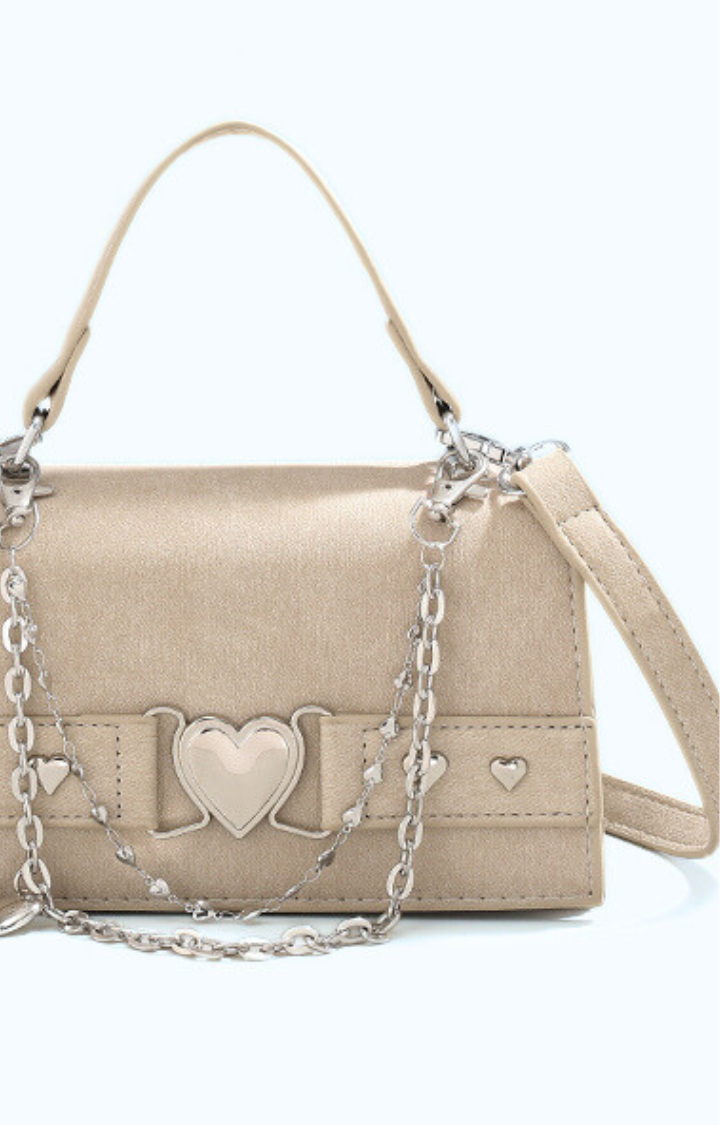 LOCKED HEART CRUSH SHOULDER BAG