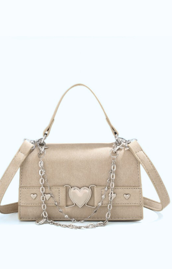 LOCKED HEART CRUSH SHOULDER BAG