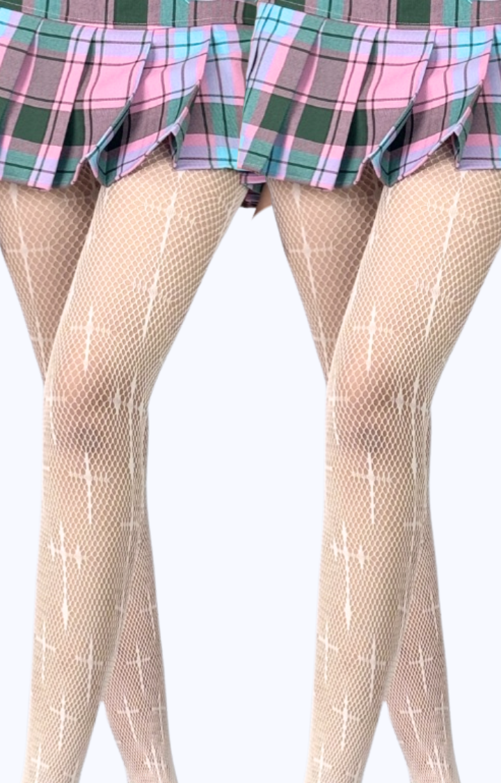 HOLY MESH CROSS NET TIGHTS – ANGEL BLESSING