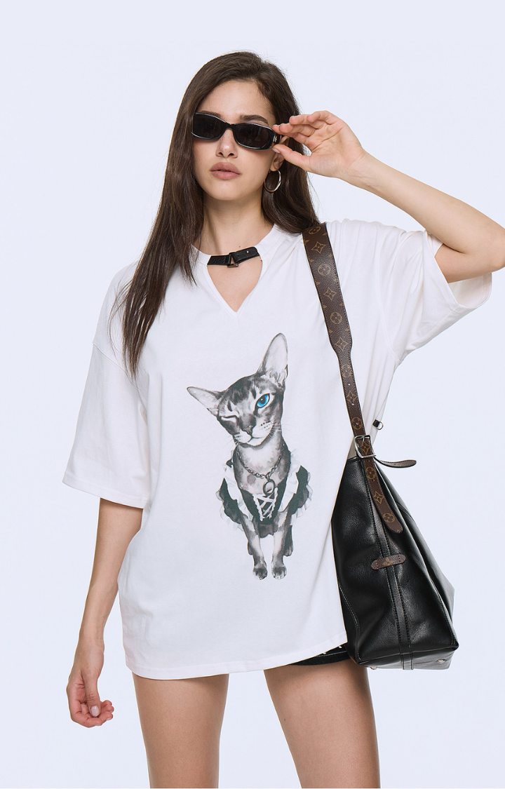 CATSAINT LACE-BACK TEE