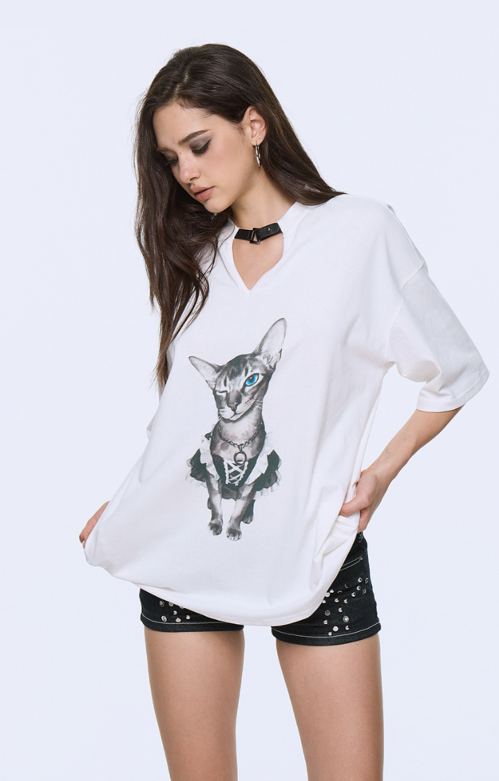 CATSAINT LACE-BACK TEE