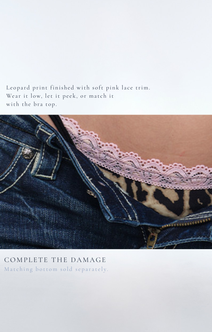 WILD ALIBI LEOPARD TRIANGLE BRA TOP