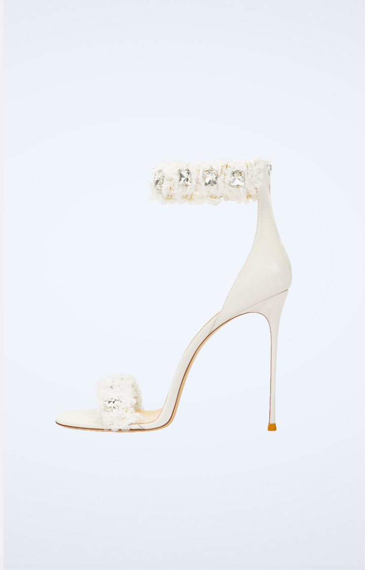 PETAL GRENADE HEELS - FROST WHITE