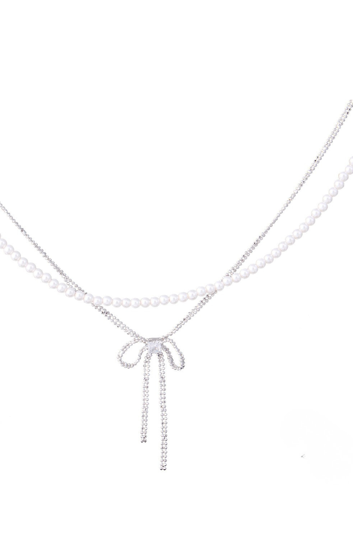 ICE RIBBON DOUBLE CHAIN NECKLACE