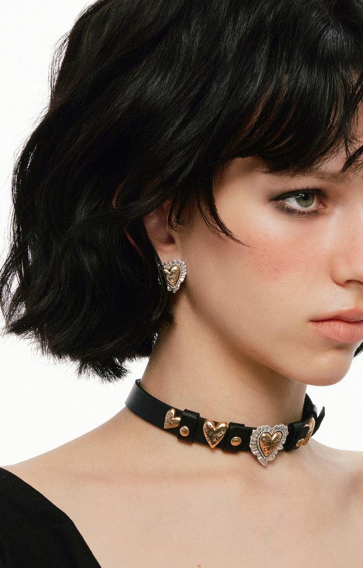 FIREWORK HEART STUD EARRINGS