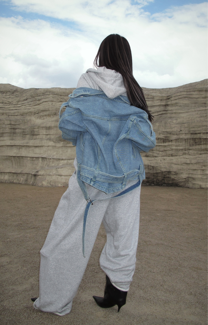 HEAVYWEIGHT WASHED VINTAGE BLUE DENIM JACKET