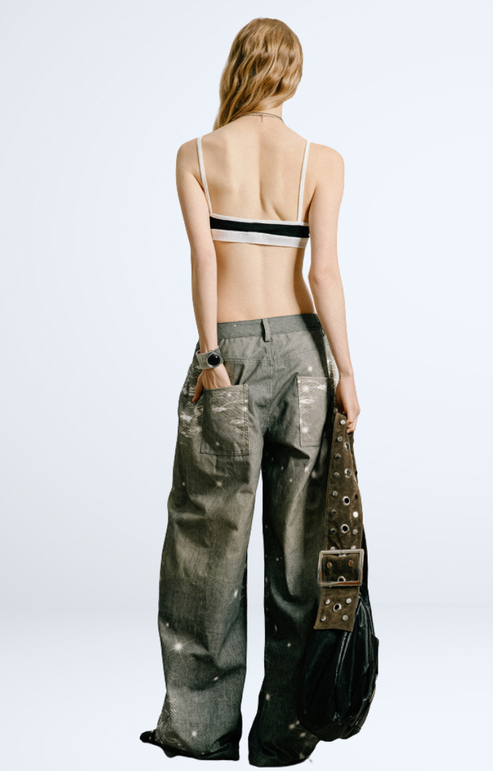 STARSTRUCK REBEL WIDE-LEG JEANS IN GRAY GALAXY WASH