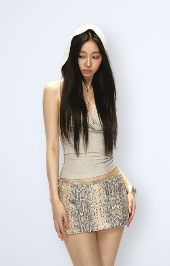 TOXIC LEGS SNAKESKIN MINI SKIRT