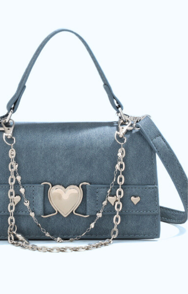 LOCKED HEART CRUSH SHOULDER BAG