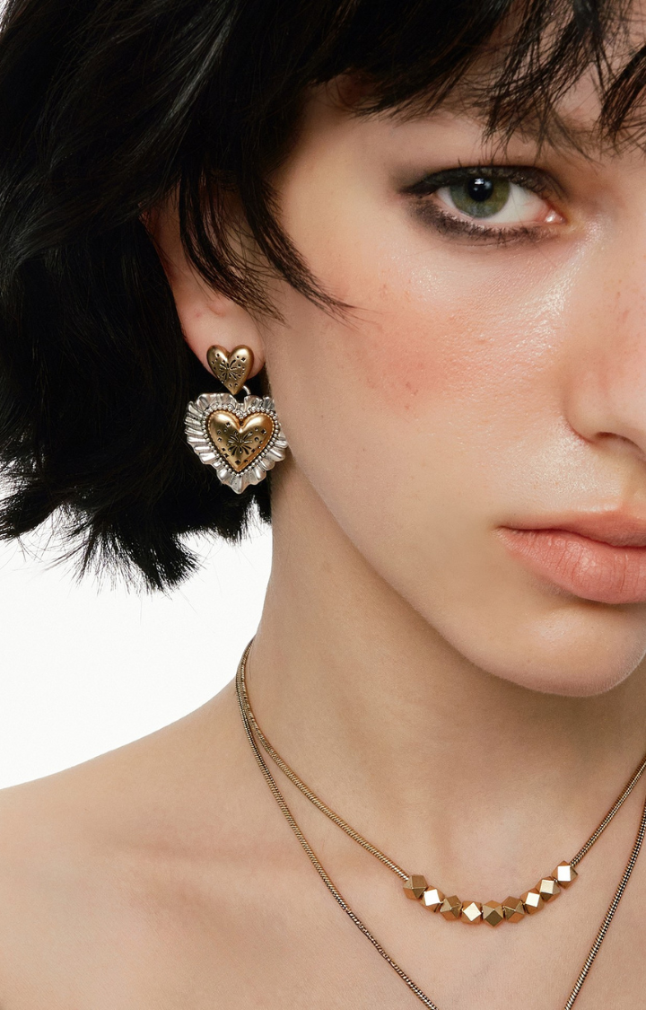 FIREWORK HEART DROP EARRINGS