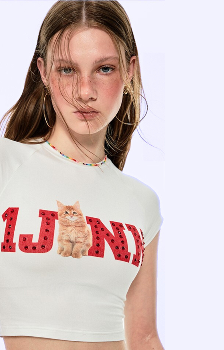 REBEL KITTY CROP TEE – CUTE WITH CLAWS