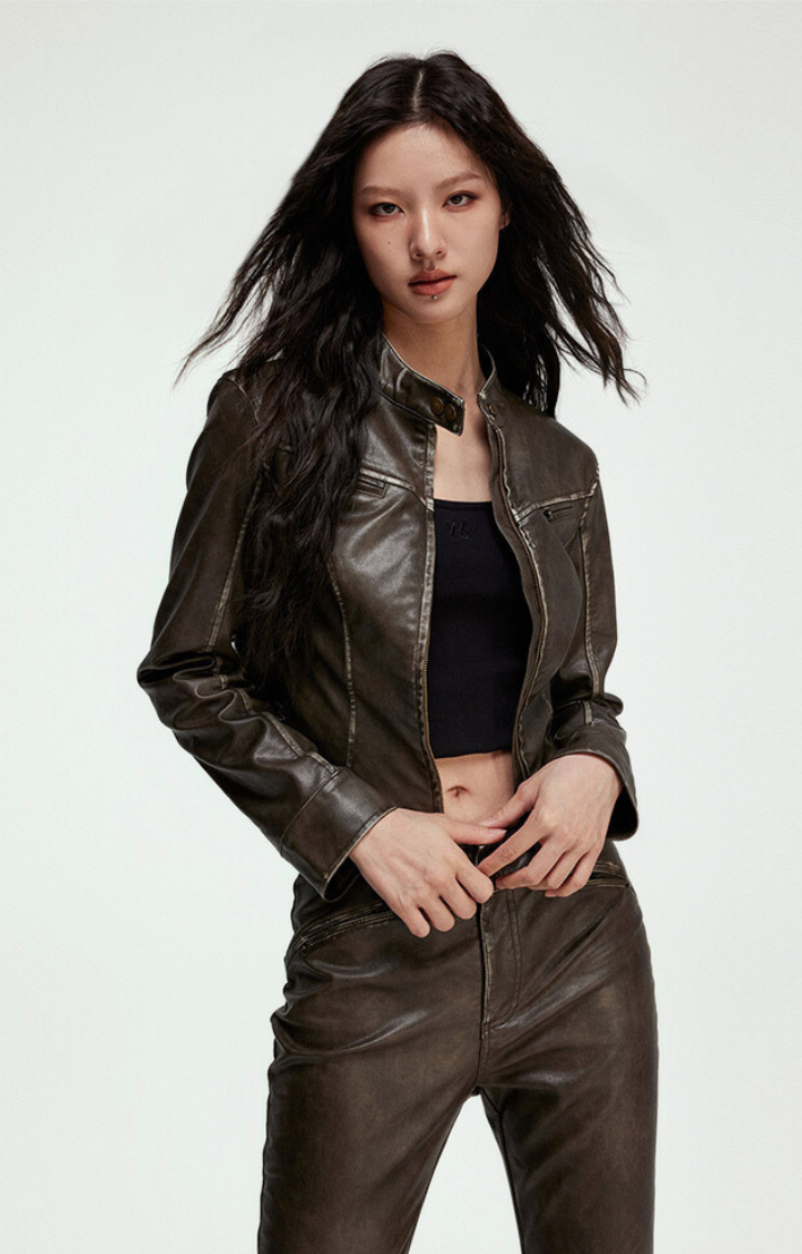 RUST CHAOS CROPPED JACKET