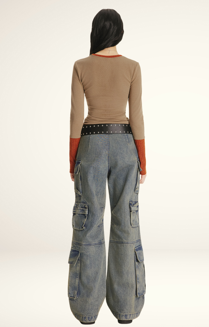 MIDNIGHT UTILITY MULTI-POCKET WASHED JEANS