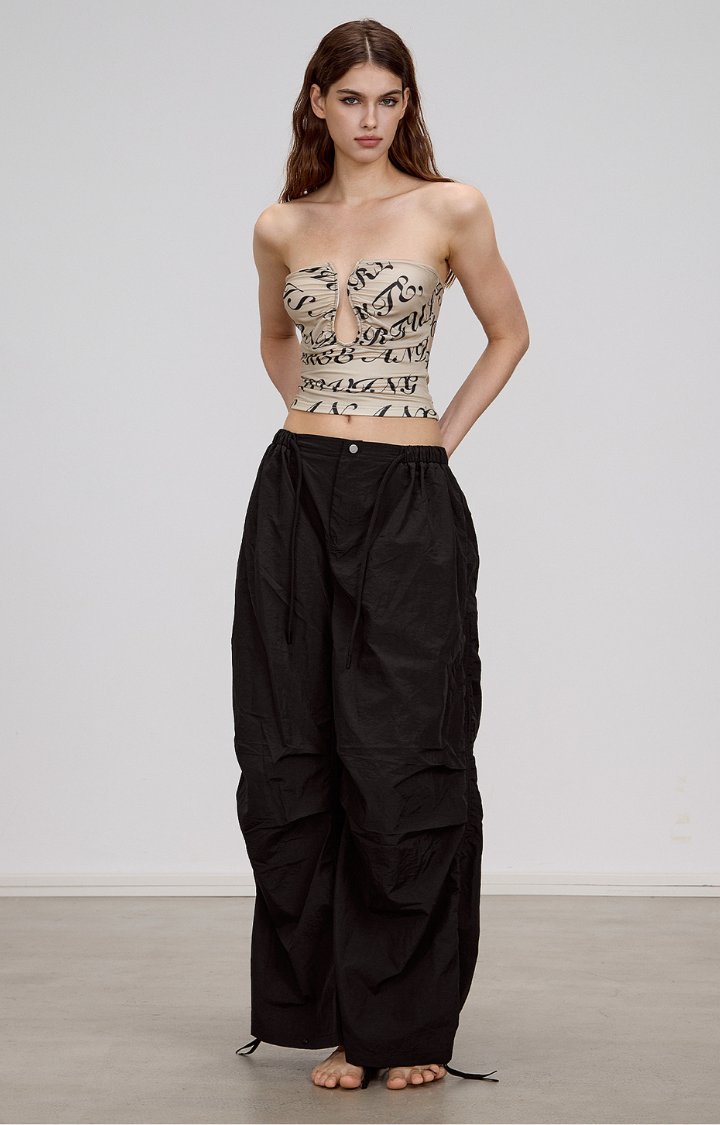 SAINT LETTERS CUTOUT TUBE TOP KHAKI PRINT EDITION