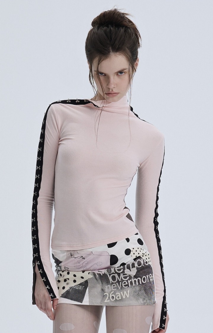 DAYBREAK VEIL REVERSIBLE TOP IN DUSTY PINK / GREY