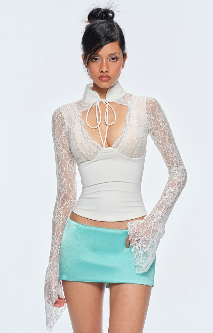 HALO RELIC LACE KEYHOLE TOP