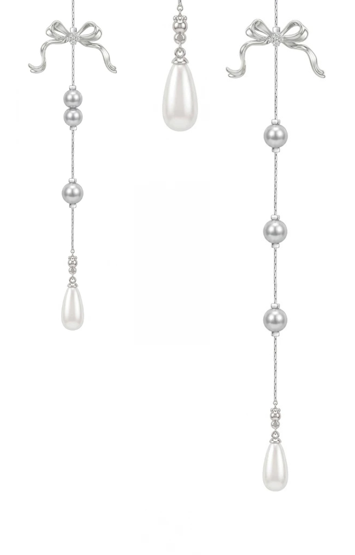 ASHEN PEARL RIBBON NECKLACE