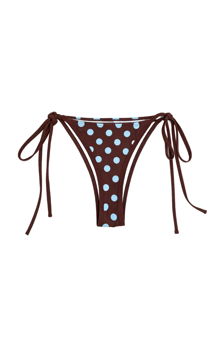 BLUE STATIC POLKA TRIANGLE BRA TOP