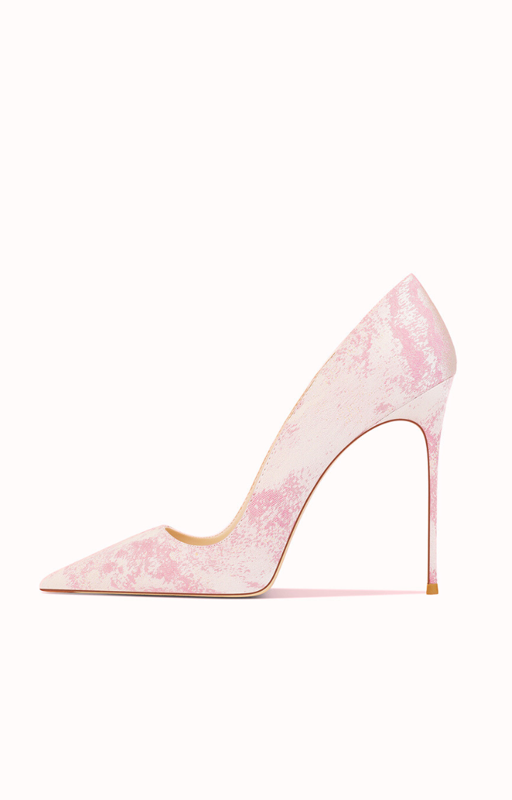 GLITTER BRAT MARBLE STILETTO HEELS IN ROSE MARBLE VENOM