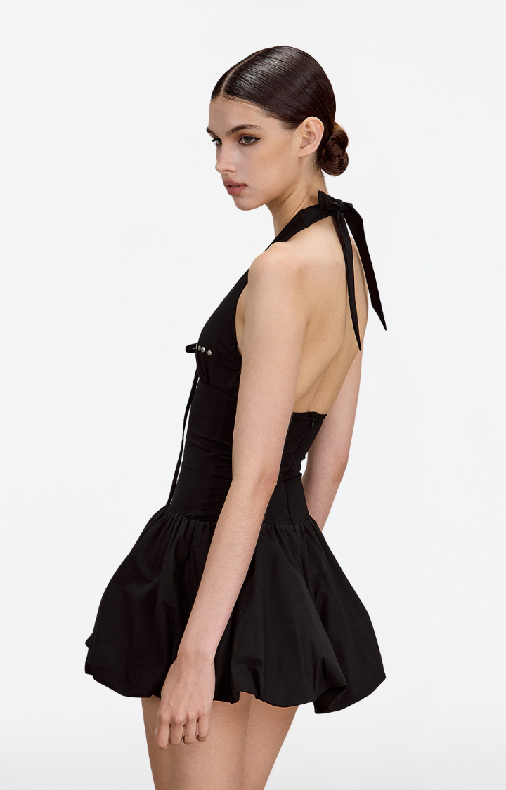 HALO CUTOUT BUBBLE MINI DRESS