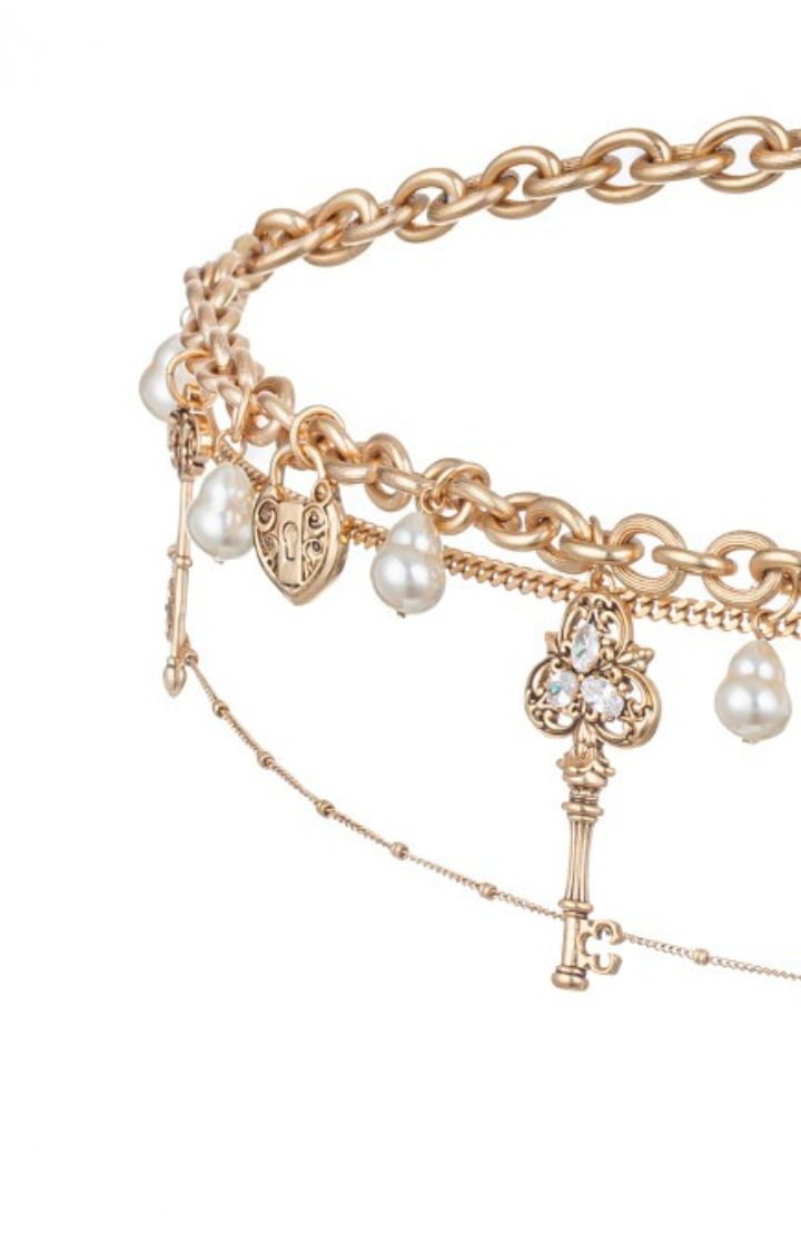 PEARL LOCK KEY MULTI-LAYER WAIST CHAIN