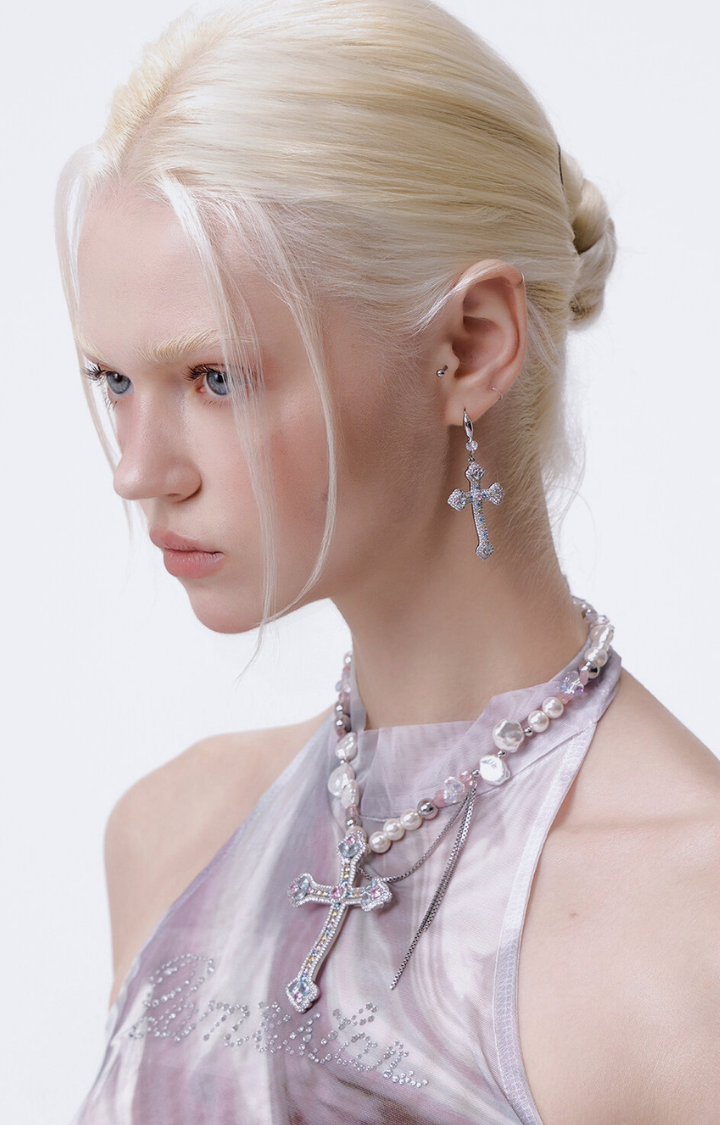 VOTIVE PEARL CROSS NECKLACE
