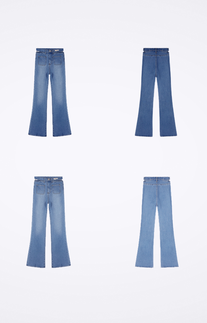 SPLIT WAIST BRAT BOOTCUT JEANS