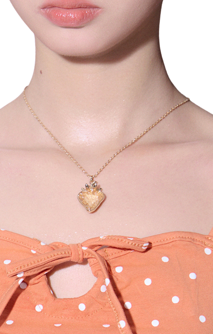 FROSTED STRAWBITES NECKLACE - PEACH BURN