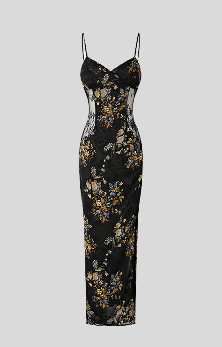 DEADLY BLOOM MAXI DRESS